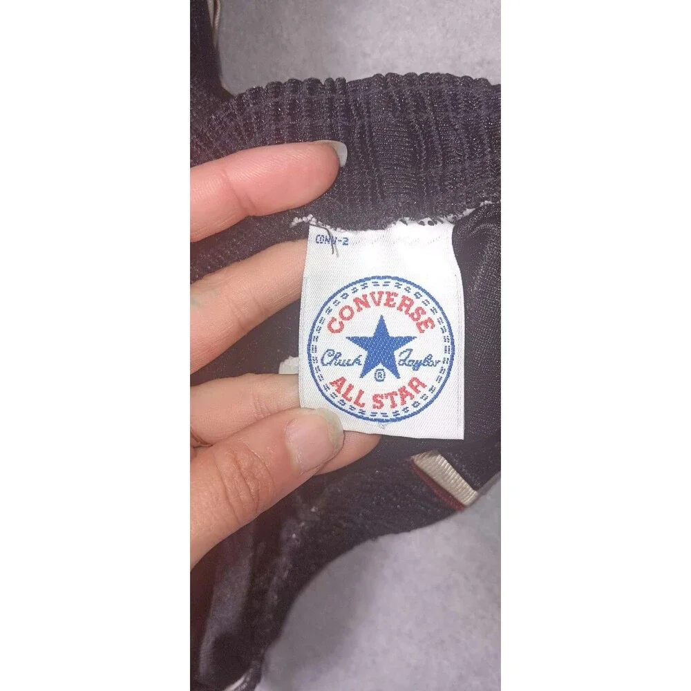 Vintage Converse All Star Button Up Snap Pants Mens Size Medium Black With White